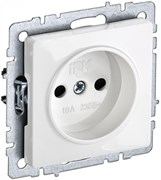 IEK Brite Base белый розетка 1-м без заземления, без защитных шторок BR-R10-10-K01