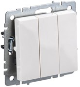 IEK Brite Base белый выключатель 3 клавишный 10А BR-V30-0-10-K01