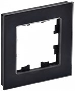 IEK Brite Decor чёрный глянец стекло рамка 1 место BR-M12-G-K02