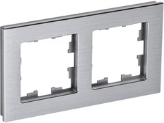 IEK Brite Decor алюминий металл рамка 2 места BR-M22-M-K47