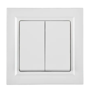 IEK Brite белый выключатель 2- клавишный 10А в сборе BR-V20-0-10-K01-F