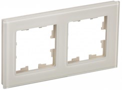 IEK Brite Decor  ванильный глянец стекло рамка 2 места BR-M22-G-K10