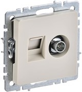 IEK Brite Base бежевый розетка двойная TV+RJ45 кат.5E BR-AK20-1-K10