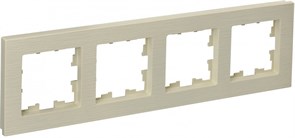 IEK Brite Decor бежевый рифленый рамка 4 места BR-M42-51-K10