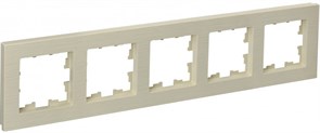IEK Brite Decor бежевый рифленый рамка 5 мест BR-M52-51-K10