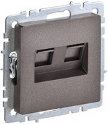 IEK Brite Base тёмная бронза розетка двойная RJ11+RJ45 кат.5E BR-KT20-O-1-K45