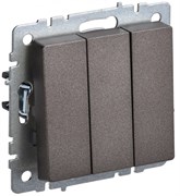 IEK Brite Base тёмная бронза выключатель 3 клавишный 10А BR-V30-0-10-K45