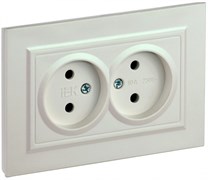 IEK Brite жемчуг розетка 2-я без заземления, шторок, 10А в сборе BR-R20-10-K36-F