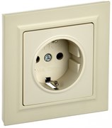 IEK Brite бежевый розетка с заземлением и шторками, 16А в сборе BR-R14-16-K10-F