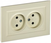 IEK Brite бежевый розетка 2-я без заземления, со шторками, 10А в сборе BR-R23-10-K10-F