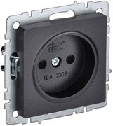 IEK Brite Base чёрный розетка без заземления, со шторками, 10А BR-R13-10-K02