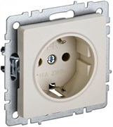 IEK Brite Base бежевый розетка 1-м с заземлением, без защитных створок 16А BR-R11-16-K10