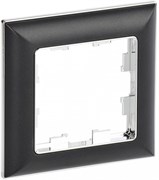 IEK Brite Decor чёрный / хром 3D-форма рамка 1-местная BR-M12-12-2-K23