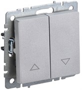 IEK Brite Base алюминий выключатель жалюзи 10А BR-V15-0-10-K47