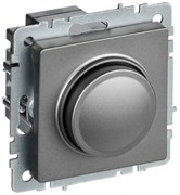 IEK Brite Base сталь светорегулятор поворотно нажимной 600Вт BR-D20-0600-K46