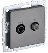 IEK Brite Base сталь розетка двойная TV+SAT BR-AF20-O-K46