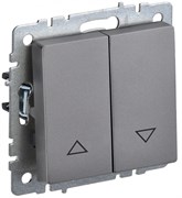 IEK Brite Base сталь выключатель жалюзи 10А BR-V15-0-10-K46