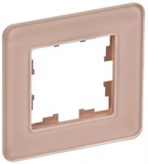 IEK Brite Decor дымчатый матовый стекло скруглённые углы рамка 1-местная BR-M12-G-41-K97