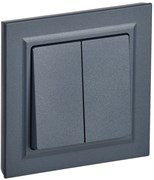 IEK Brite маренго выключатель 2- клавишный. 10А в сборе BR-V20-0-10-K35-F
