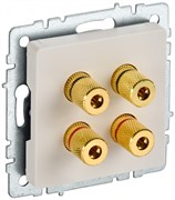IEK Brite Base бежевый аудиорозетка 4-места BR-S40-K10