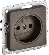 IEK Brite Base тёмная бронза розетка без заземления, со шторками, 10А BR-R13-10-K45