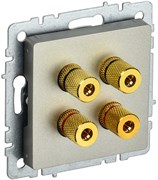 IEK Brite Base шампань аудиорозетка 4-места BR-S40-K37