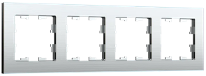 IEK Brite Decor алюминий металл рамка 4 места BR-M42-M-K47