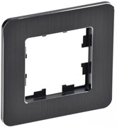 IEK Brite Decor  чёрный / алюминий металл скруглённые углы рамка 1 место BR-M12-M-21-K02