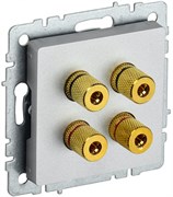 IEK Brite Base алюминий аудиорозетка 4-места BR-S40-K47