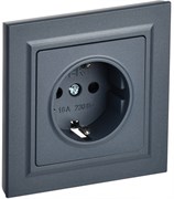 IEK Brite маренго розетка с заземлением и шторками, 16А в сборе BR-R14-16-K35-F