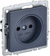 IEK Brite Base маренго розетка без заземления, со шторками, 10А BR-R13-10-K35
