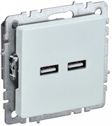 IEK Brite Base жемчуг розетка USB A+A 3,1А BR-U21-D31-K36