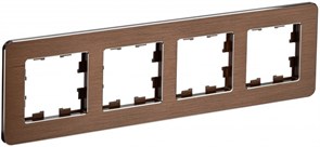 IEK Brite Decor коричневый металл скруглённые углы рамка 4-места BR-M42-M-21-K30