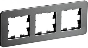IEK Brite Decor титан металл скруглённые углы рамка 3 места BR-M32-M-01-K48