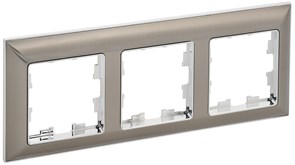 IEK BRITE Рамка 3-мест. РУ-3-Бр хром/никель BR-M32-12-4-K23