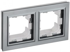 IEK Brite Base сталь рамка 2 места  IP44 BR-M22-44-K46