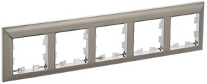 IEK BRITE Рамка 5-мест. РУ-5-Бр хром/никель BR-M52-12-4-K23