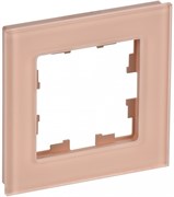 IEK Brite Decor персик матовый стекло рамка 1-местная BR-M12-G-31-K96