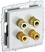 IEK Brite Base белый аудиорозетка 4-места BR-S40-K01