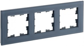 IEK Brite Decor маренго матовый стекло рамка 3-местная BR-M32-G-31-K35