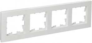IEK Brite Decor белый рифленый рамка 4 места BR-M42-51-K01