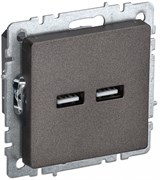 IEK Brite Base тёмная бронза розетка USB A+A 3,1А BR-U21-D31-K45