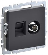 IEK Brite Base графит розетка двойная TV+RJ45 кат.5E BR-AK20-1-K53