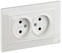 IEK Brite белый розетка 2-я без заземления, со шторками, 10А в сборе BR-R23-10-K01-F