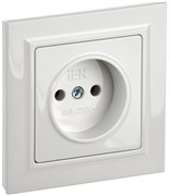 IEK Brite белый розетка без заземления, шторок, 10А в сборе BR-R10-10-K01-F