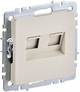IEK Brite Base бежевый розетка двойная RJ11+RJ45 кат.5E BR-KT20-O-1-K10
