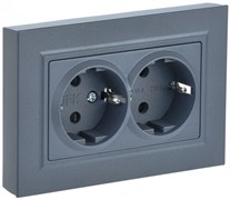 IEK Brite маренго розетка 2-места с заземлением, без защитных створок 16А в сборе BR-R21-16-K35-F