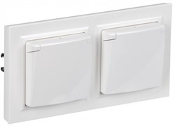 IEK Brite белый розетка с кр. 16А IP44 в сборе 2шт BR-R16-16-44-2-K01-F-PRO