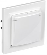 IEK Brite Base белый розетка с кр. 16А IP44 в сборе BR-R16-16-44-K01-F-PRO