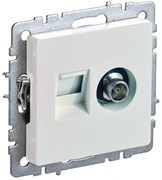 IEK Brite Base жемчуг розетка двойная TV+RJ45 кат.5E BR-AK20-1-K36